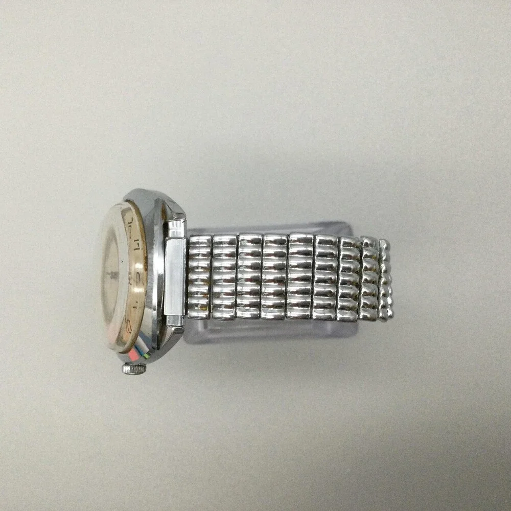 Vintage Timex Electric Mens Watch 35mm Silver Bracelet NON WORKING FOR PARTS